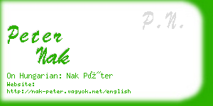 peter nak business card